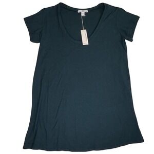 James Perse Standard Laurel Green Scoop Neck Cotton Modal Tee Size 2 Small NWT